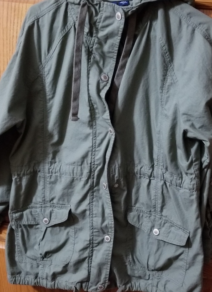 Basic Editions Hooded Spring Jacket In Olive Green - image 6